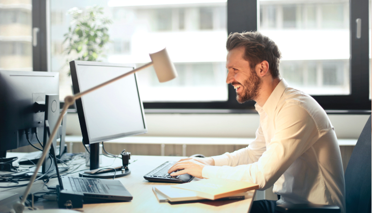 Insurance Agent at a desk 